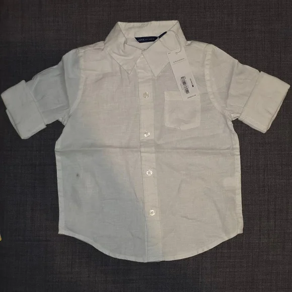 Kids Janie and Jack Button-Up Shirt White Size 18-24 Months, 1 pallet dust mark - Picture 1 of 6